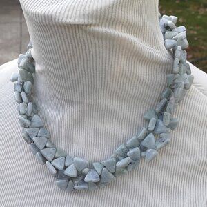 Vintage Blue Speckled Lucite Necklace